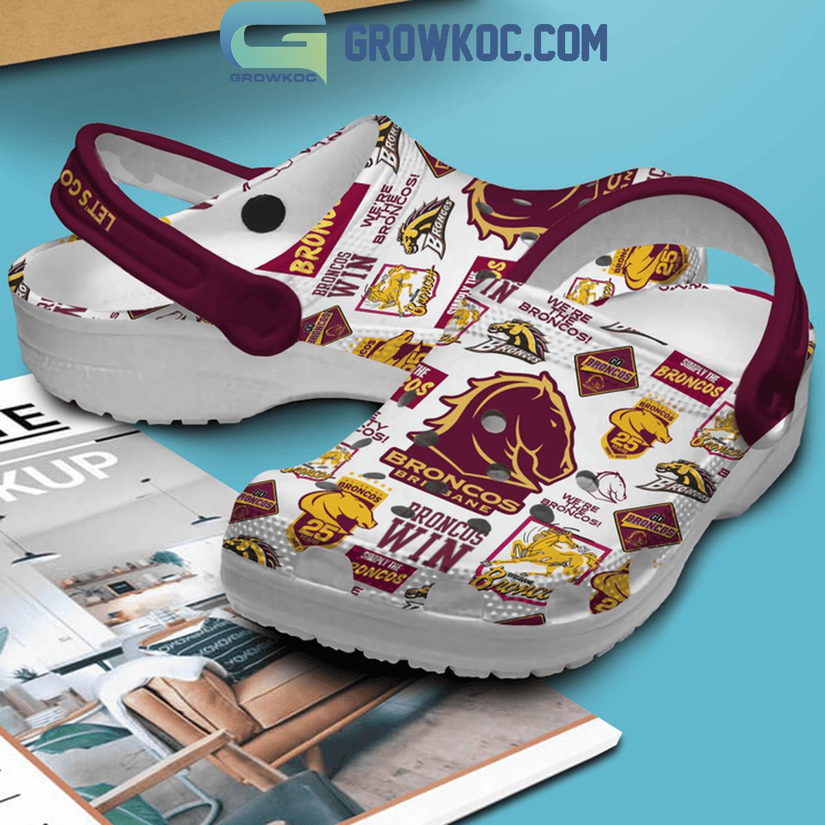 Brisbane Broncos Rugby Let's Go Broncos Crocs Clogs