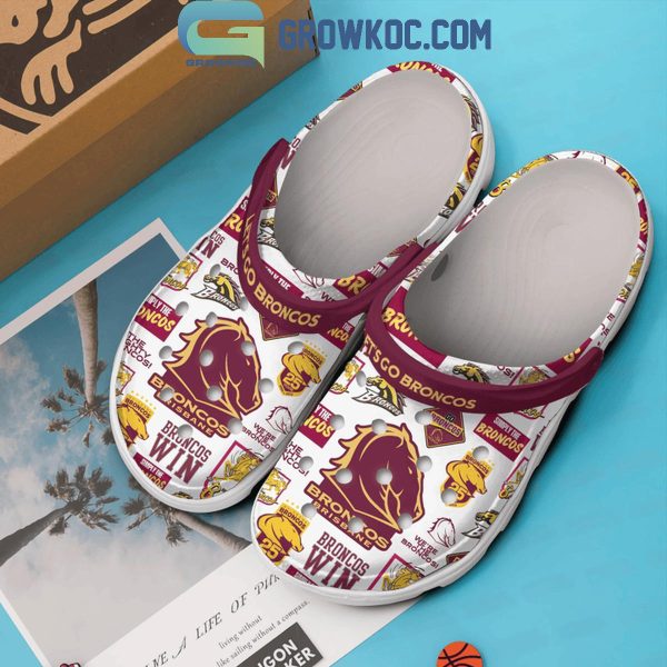 Brisbane Broncos Rugby Let's Go Broncos Crocs Clogs