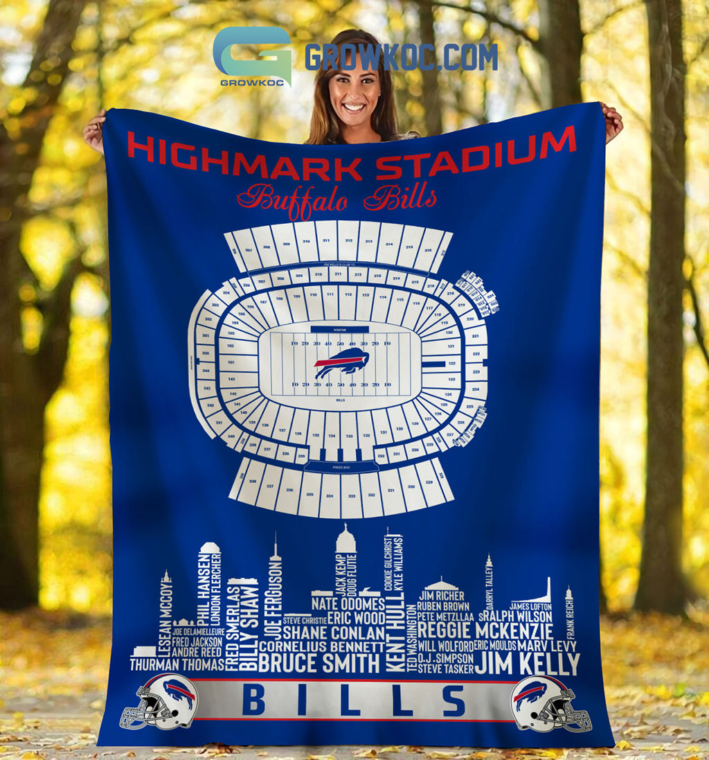 Buffalo Bills Highmark Stadium Legends Fleece Blanket Quilt