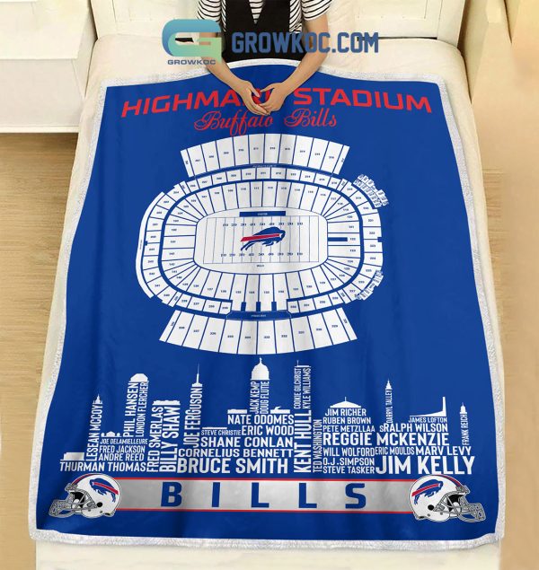 Buffalo Bills Highmark Stadium Legends Fleece Blanket Quilt