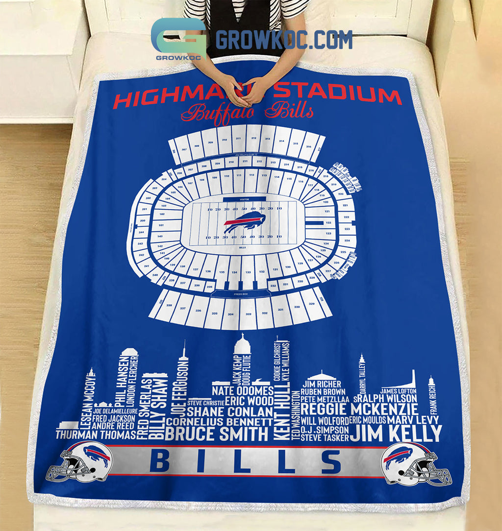 Buffalo Bills Highmark Stadium Legends Fleece Blanket Quilt