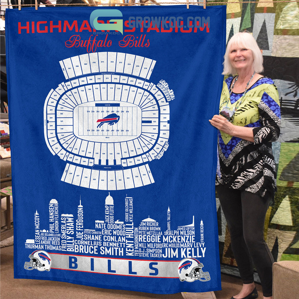 Buffalo Bills Highmark Stadium Legends Fleece Blanket Quilt
