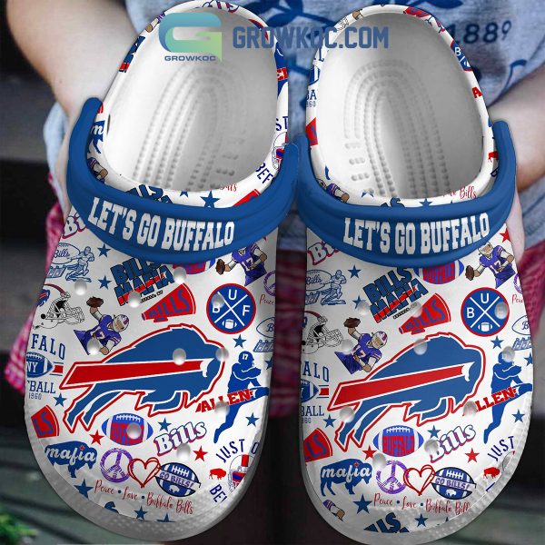 Buffalo Bills Let's Go Peace Love Clogs Crocs