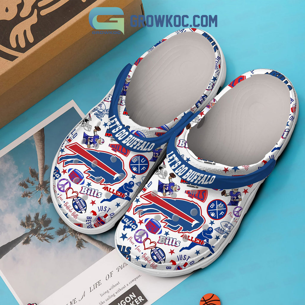 Buffalo Bills Let's Go Peace Love Clogs Crocs