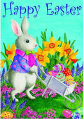 Bunny Wheelbarrow Easter Banner 2 Sided