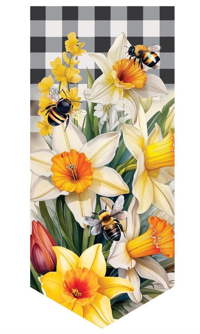 Buttercup Plaid Pattern 2 Sided Long Garden Flag