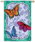 Butterfly Toile Banner 2 Sided Summer House Flag