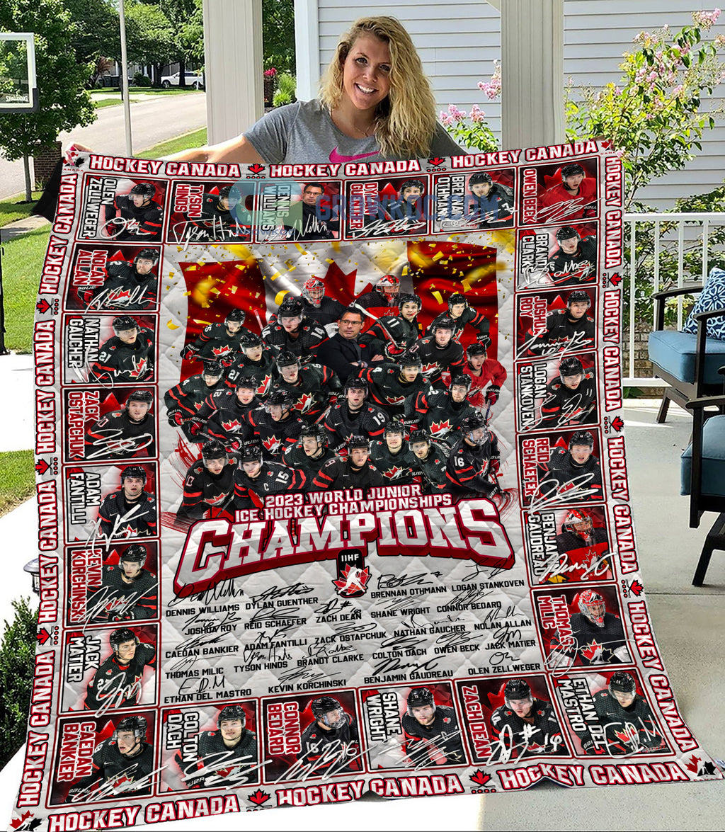 Canada World Junior Championships Ice Hockey World 2023 Fleece Blanket Quilt