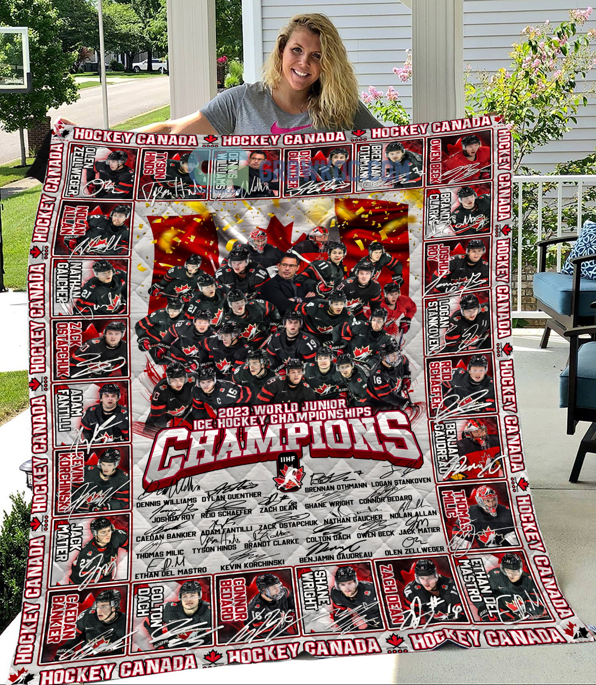 Canada World Junior Championships Ice Hockey World 2023 Fleece Blanket Quilt