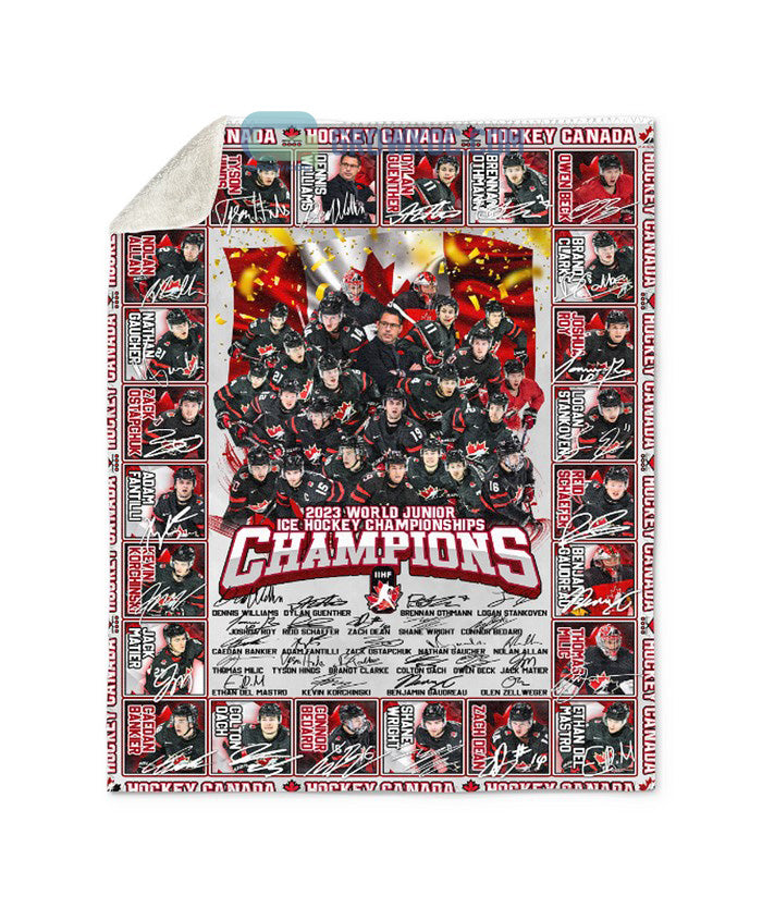 Canada World Junior Championships Ice Hockey World 2023 Fleece Blanket Quilt