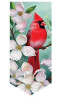 Cardinal & Dogwoods 2 Sided Long Garden Flag