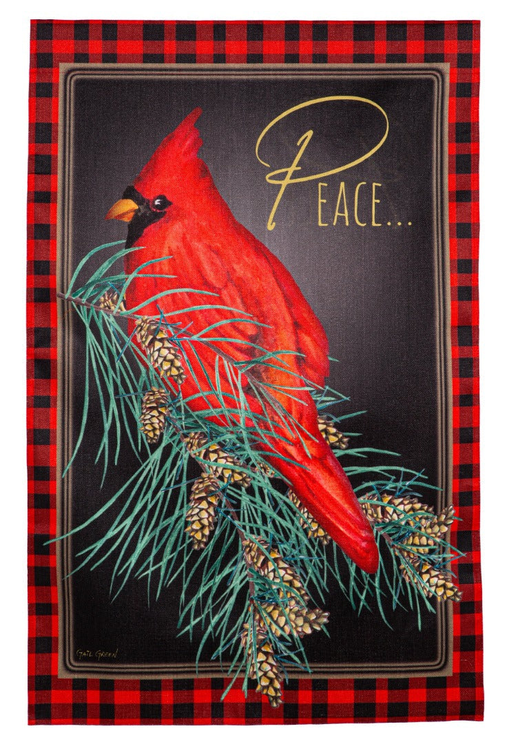 Cardinal Peace Christmas Banner 2 Sided Flag
