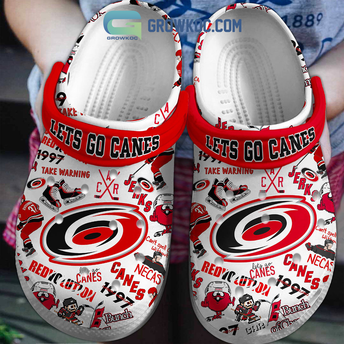Carolina Hurricanes Let's Go Canes Redvolution Clogs Crocs