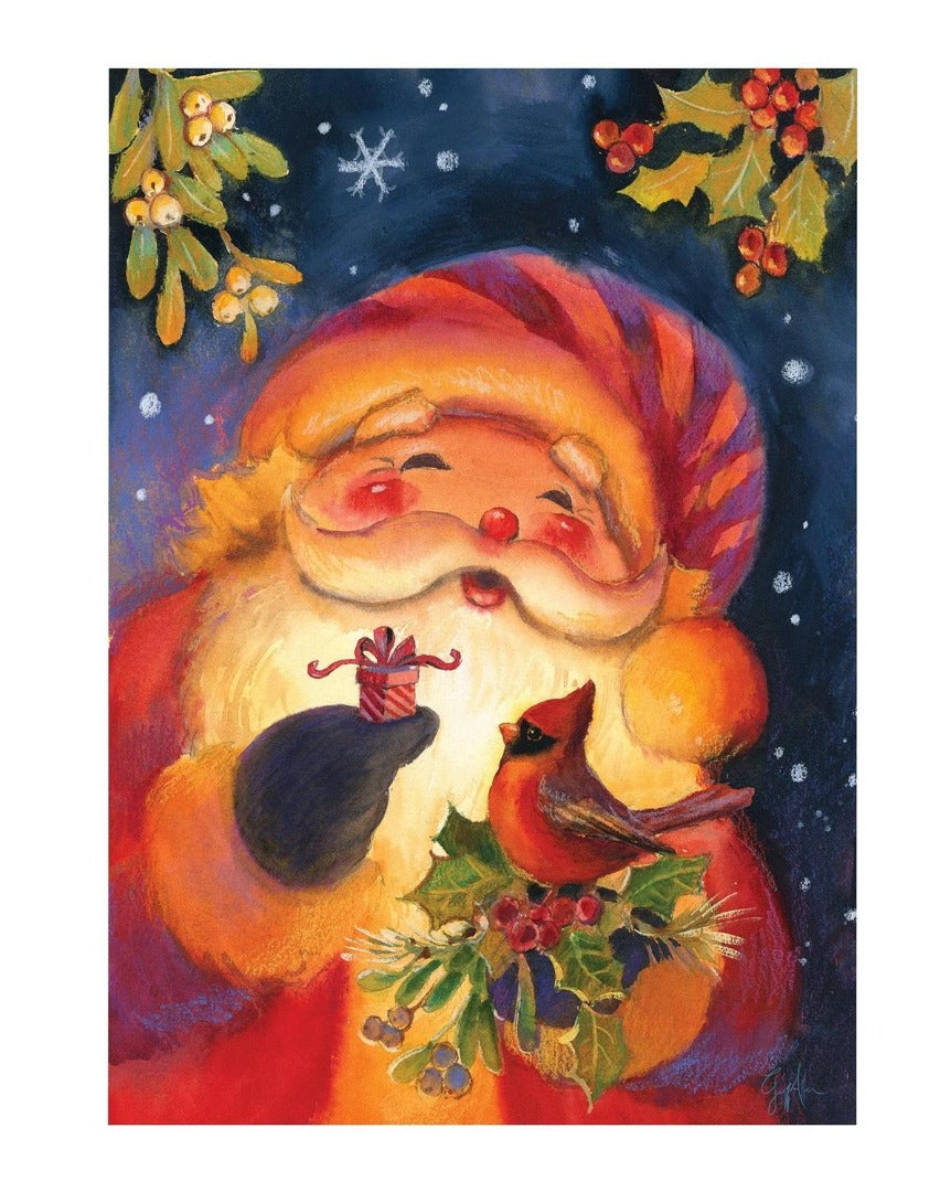 Cheerful Santa 2 Sided Christmas Banner