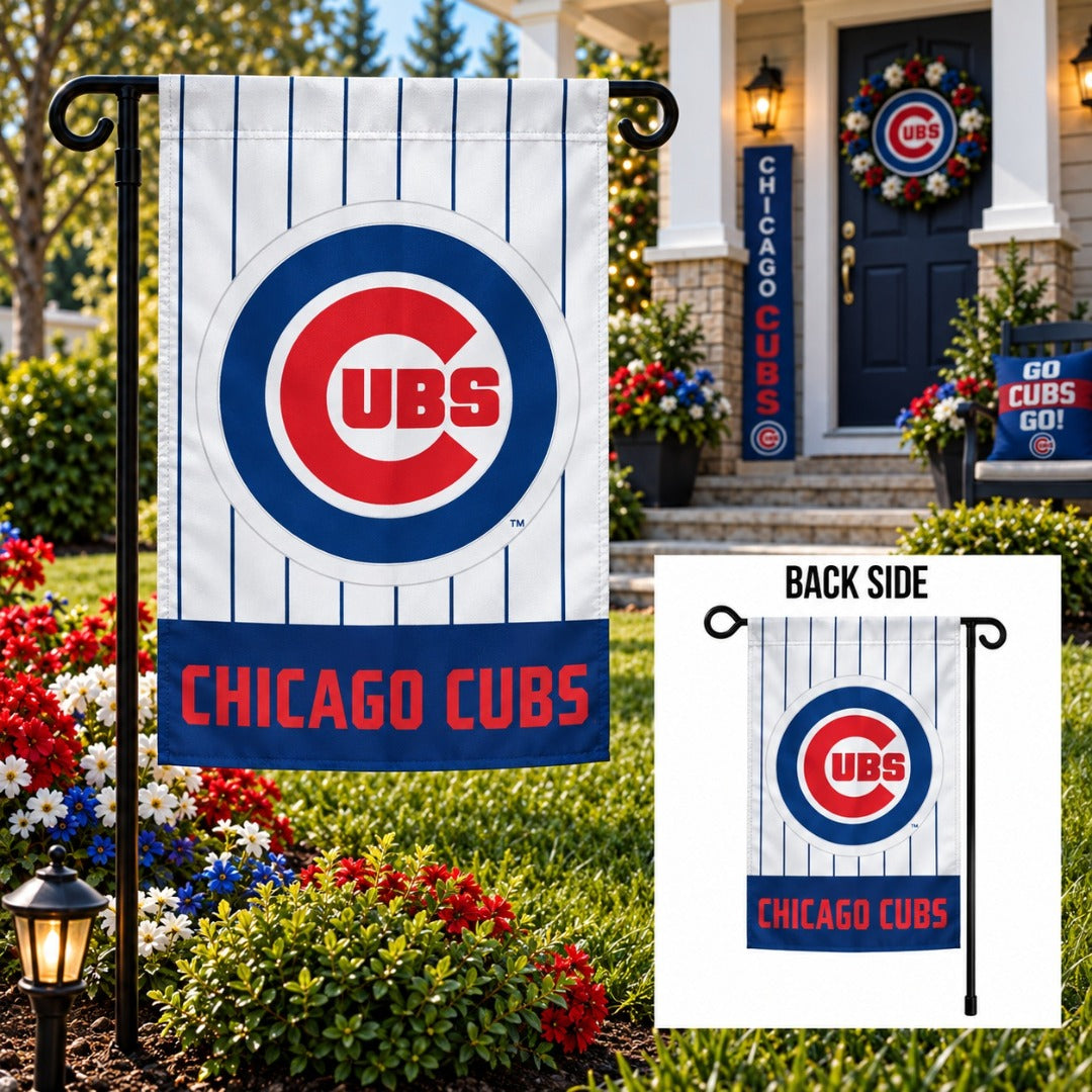 Chicago Cubs Embroidered 2 Sided Garden Flag