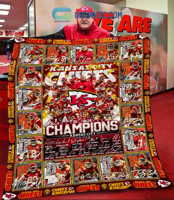 Chiefs 2024 Champions Superbowl Fleece Blanket Quilt