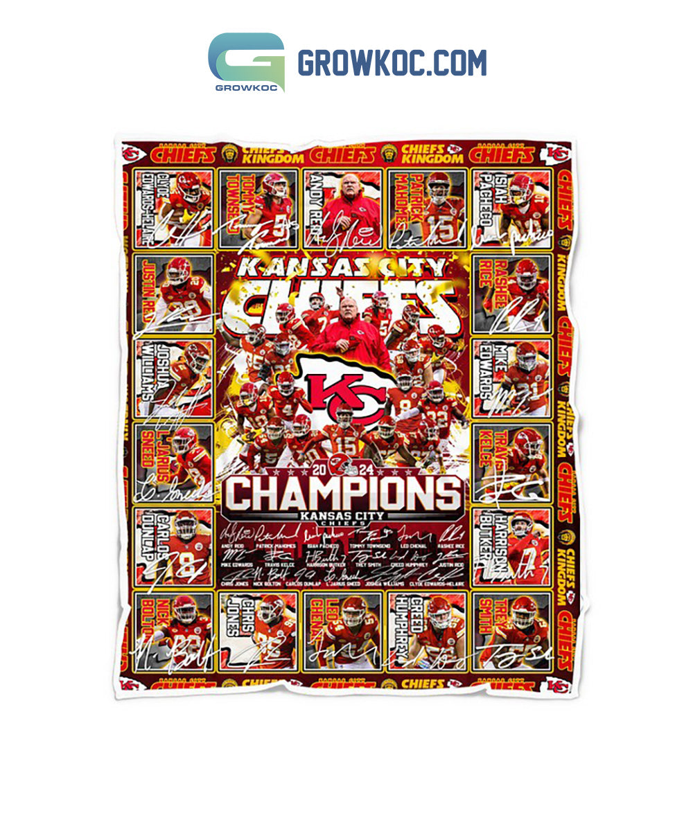 Chiefs 2024 Champions Superbowl Fleece Blanket Quilt