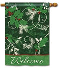 Christmas Scrolls Flag 2 Sided Vertical Banner