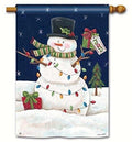 Christmas Snowman Lights Vertical House Banner