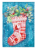 Christmas Stocking Garden Flag 2 Sided Moire