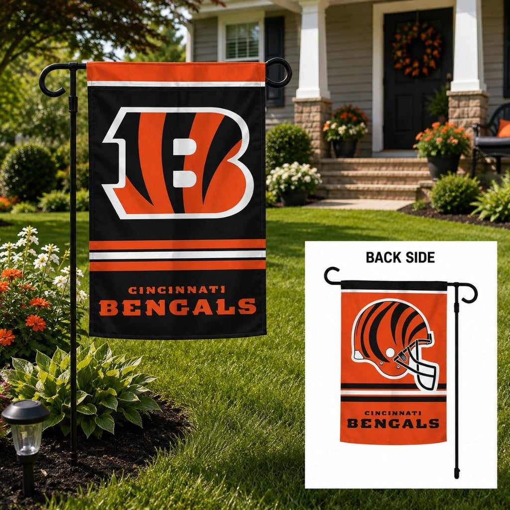 Cincinnati Bengals 2 Sided Garden Flag Helmet Logo