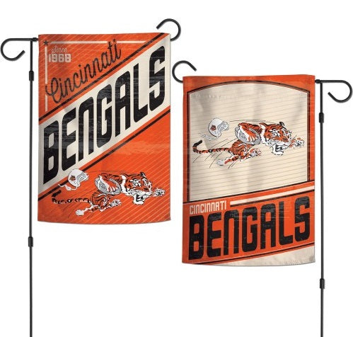 Cincinnati Bengals 2 Sided Garden Flag Retro Vintage Logo