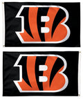 Cincinnati Bengals Flag 3x5 Black Logo 2 Sided