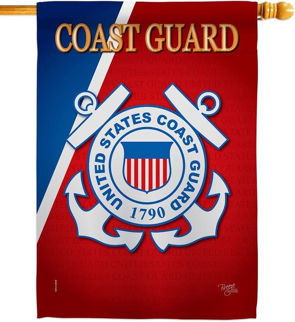 Coast Guard Flag 2 Sided Vertical House Banner