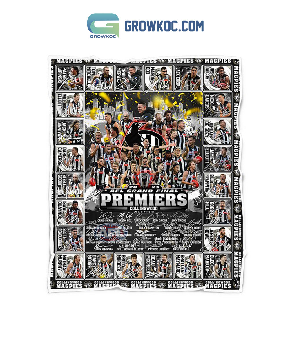 Collingwood Magpies AFL Grand Final Premiers 2023 Fleece Blanket Quilt
