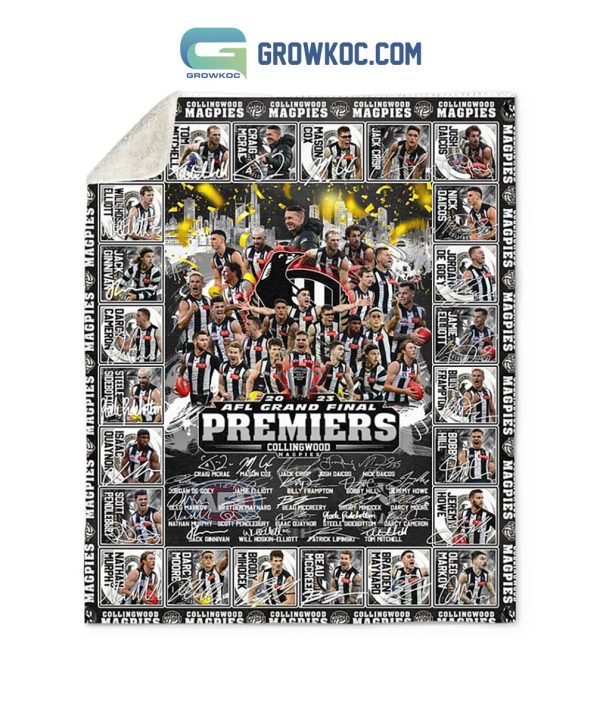 Collingwood Magpies AFL Grand Final Premiers 2023 Fleece Blanket Quilt
