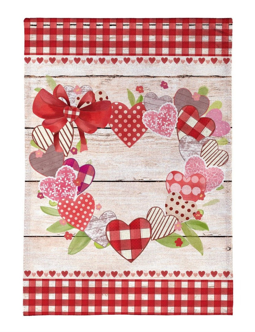 Country Heart Wreath 2 Sided Banner