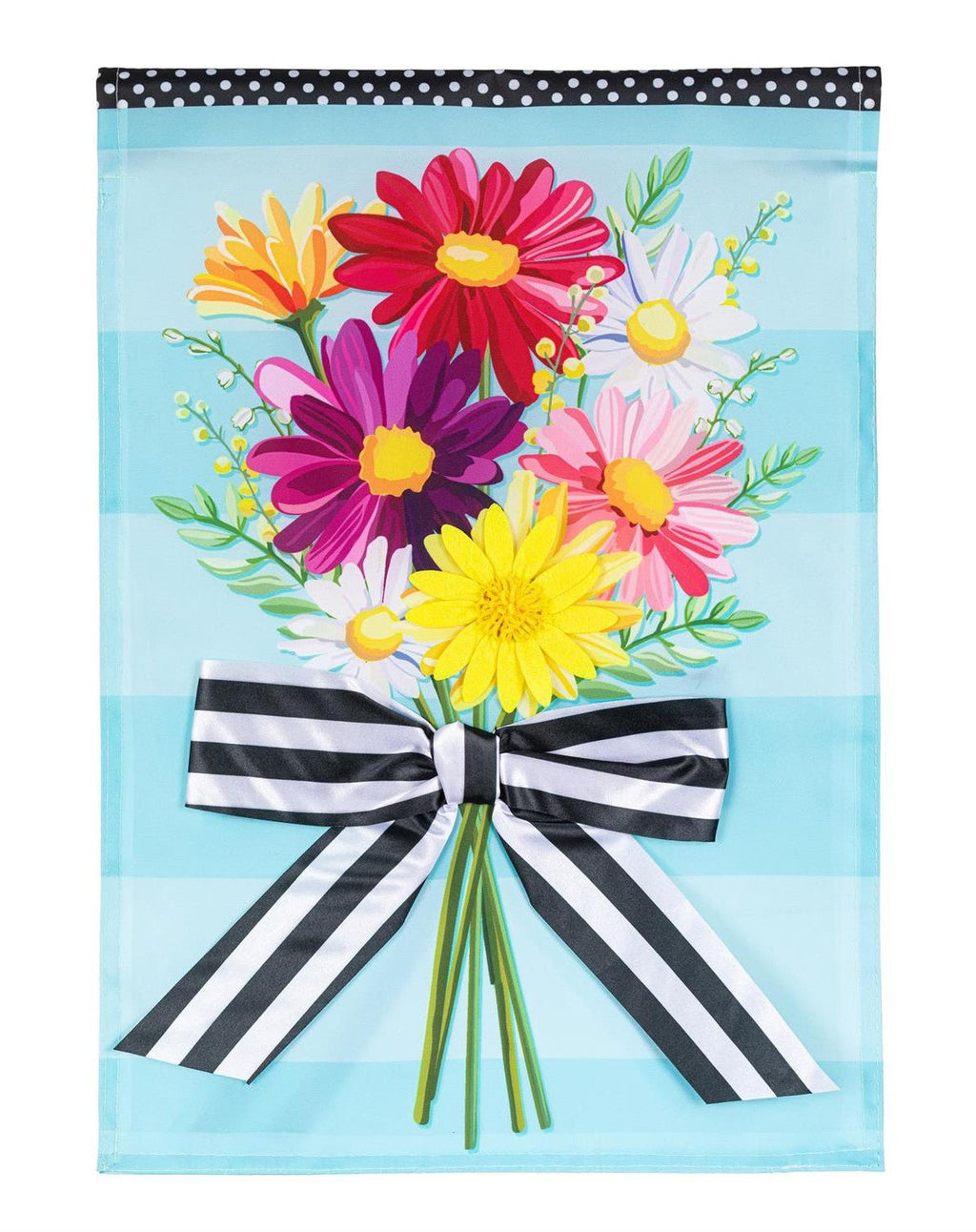 Daisy Bow Bouquet 2 Sided Garden Flag