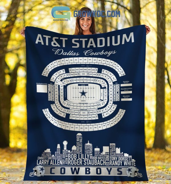 Dallas Cowboys AT&T Stadium Legends Fleece Blanket Quilt