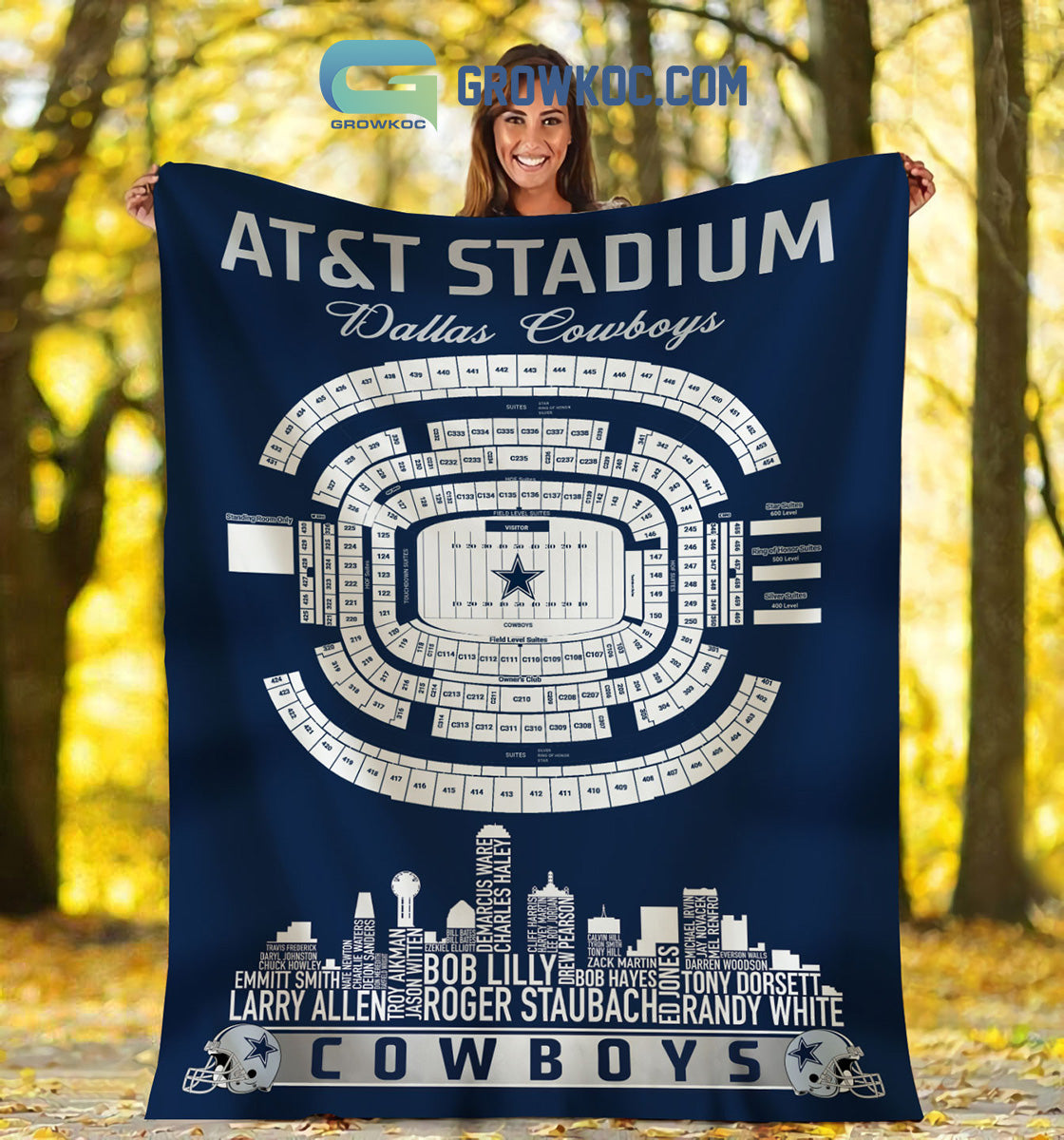 Dallas Cowboys AT&T Stadium Legends Fleece Blanket Quilt