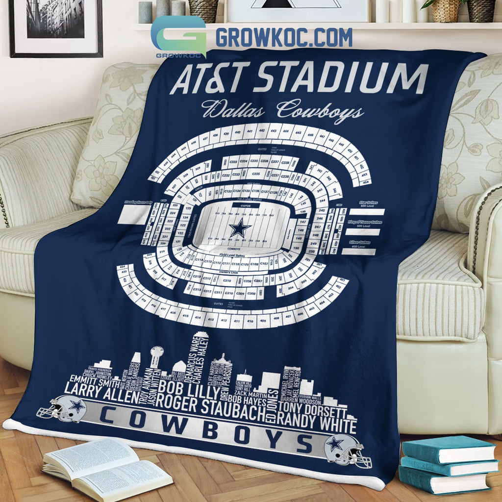 Dallas Cowboys AT&T Stadium Legends Fleece Blanket Quilt