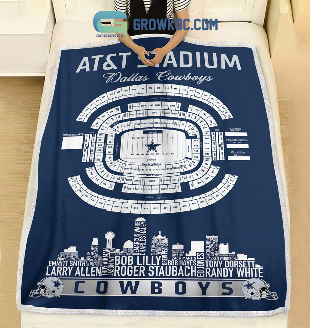 Dallas Cowboys AT&T Stadium Legends Fleece Blanket Quilt
