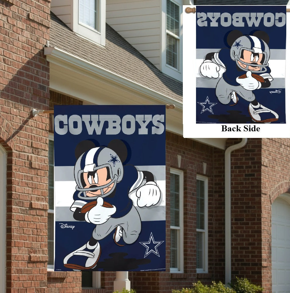 Dallas Cowboys Banner Mickey Mouse Football House Flag