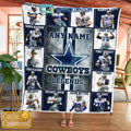 Dallas Cowboys NFL Legends In History Personalized Fleece Blanket Quilt