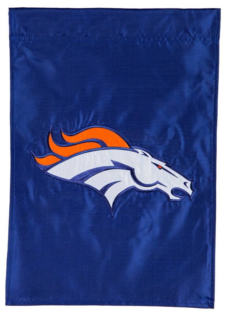 Denver Broncos 2 Sided Garden Flag Applique