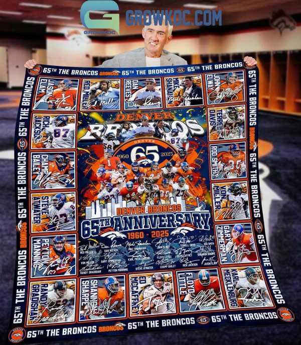 Denver Broncos 65th Anniversary 1960 2025 Fleece Blanket Quilt