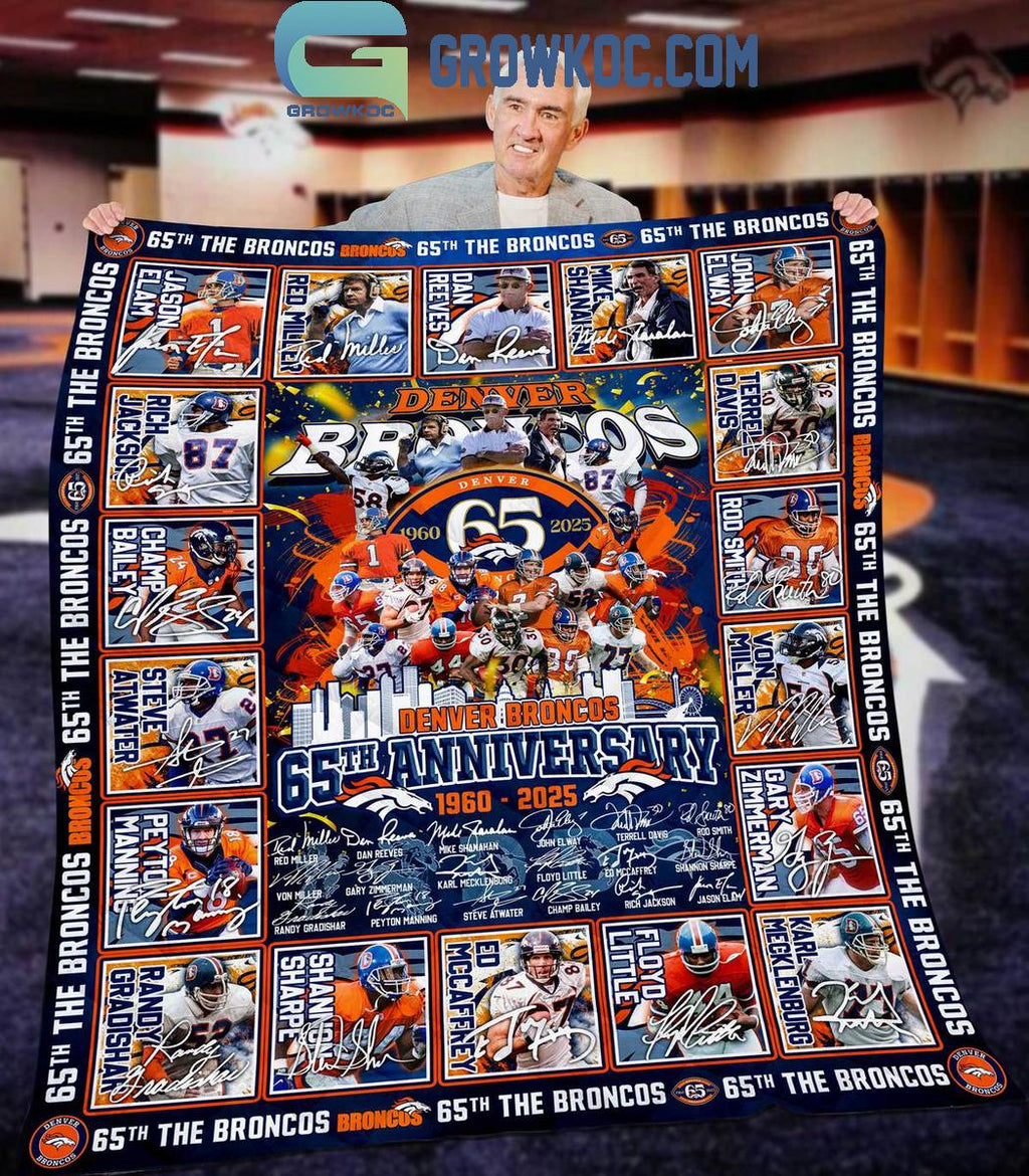 Denver Broncos 65th Anniversary 1960 2025 Fleece Blanket Quilt