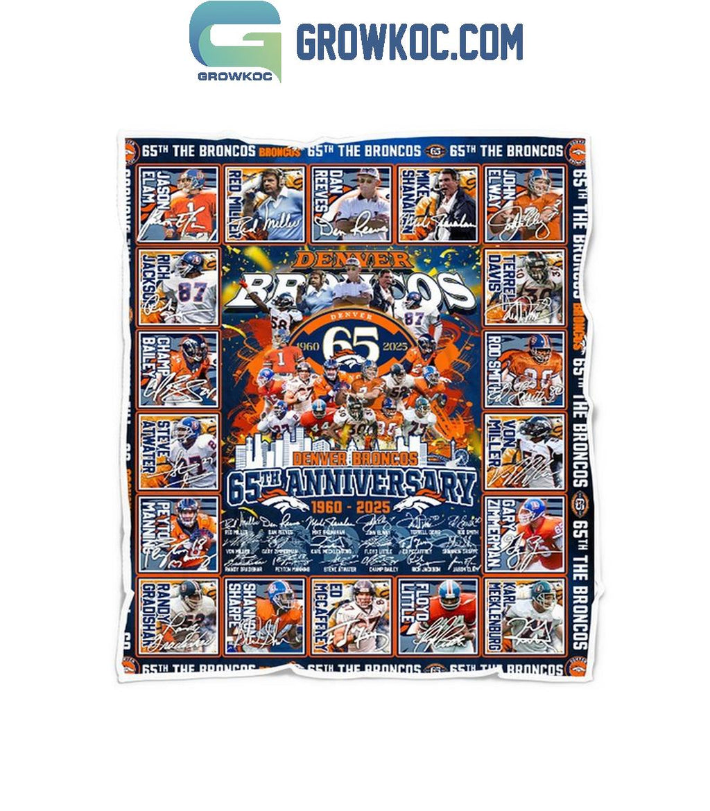Denver Broncos 65th Anniversary 1960 2025 Fleece Blanket Quilt