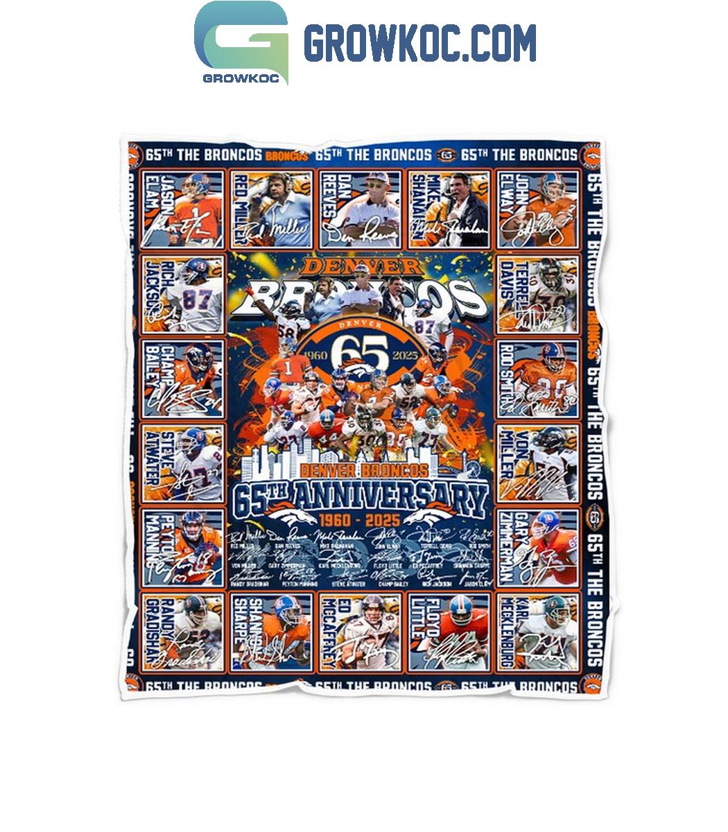 Denver Broncos 65th Anniversary 1960 2025 Fleece Blanket Quilt