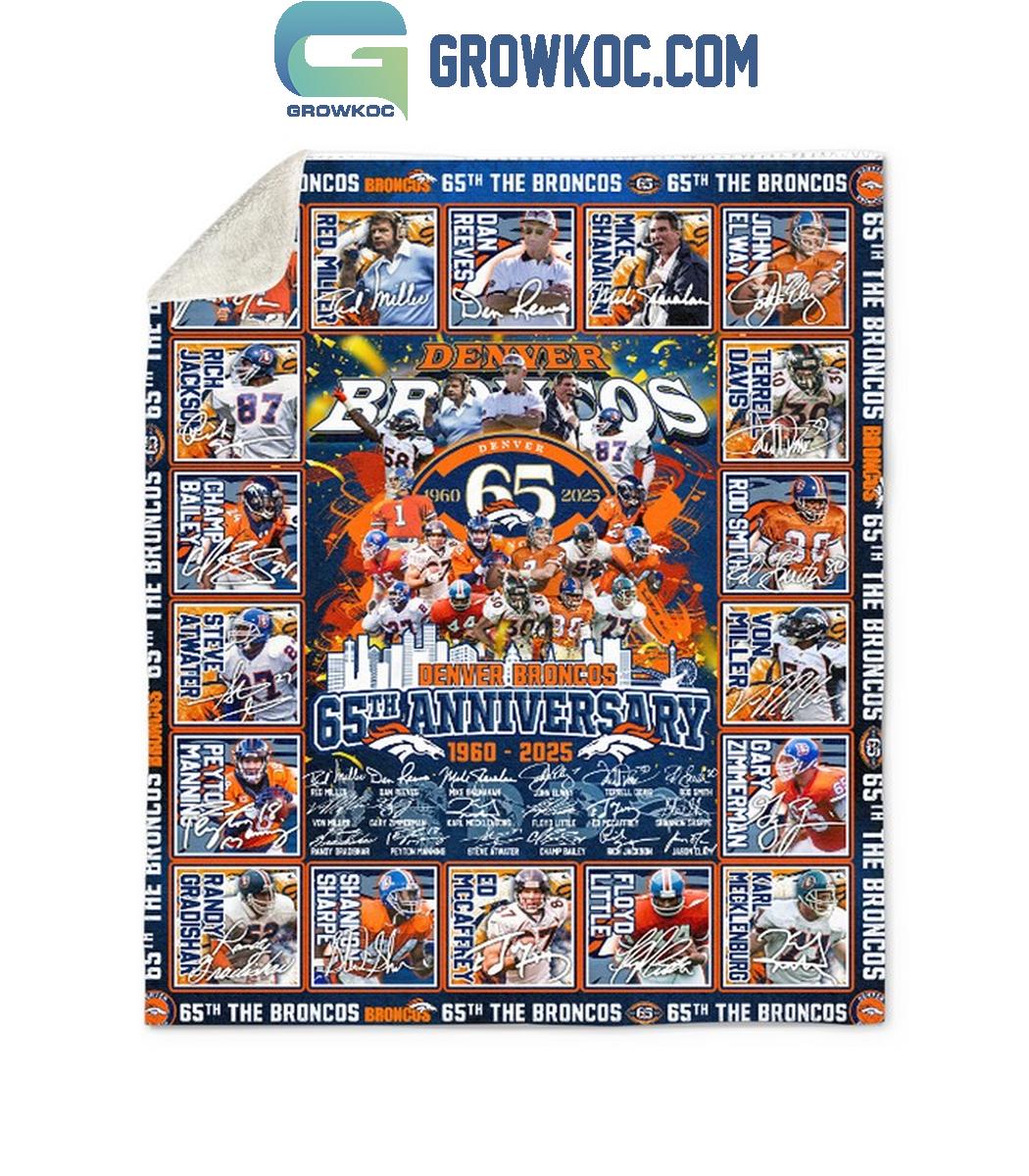 Denver Broncos 65th Anniversary 1960 2025 Fleece Blanket Quilt