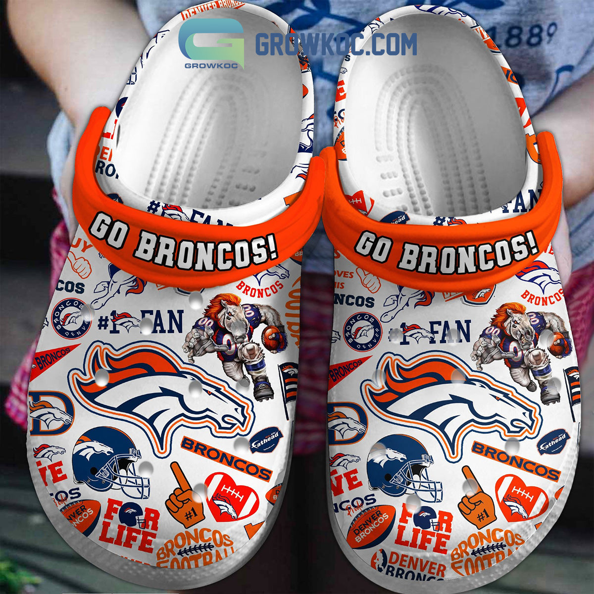 Denver Broncos Let's Go Broncos For Life Clogs Crocs