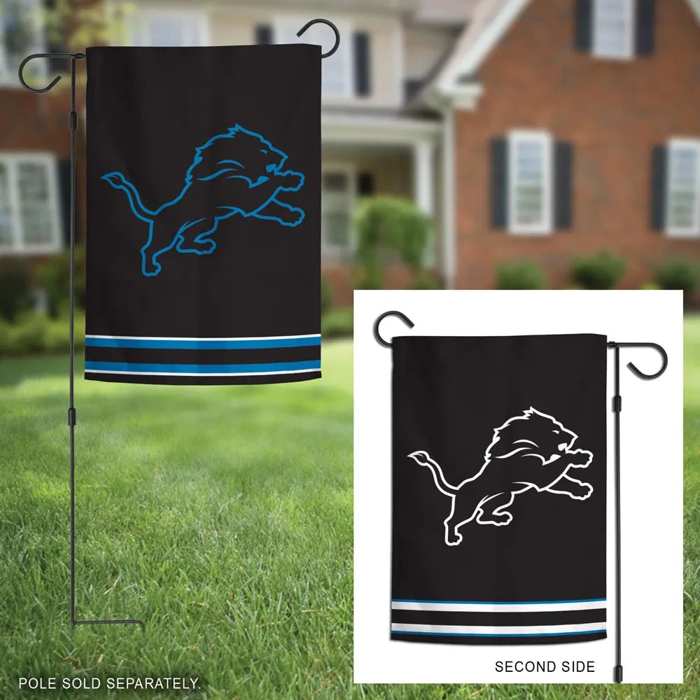 Detroit Lions 2 Sided Black Garden Flag