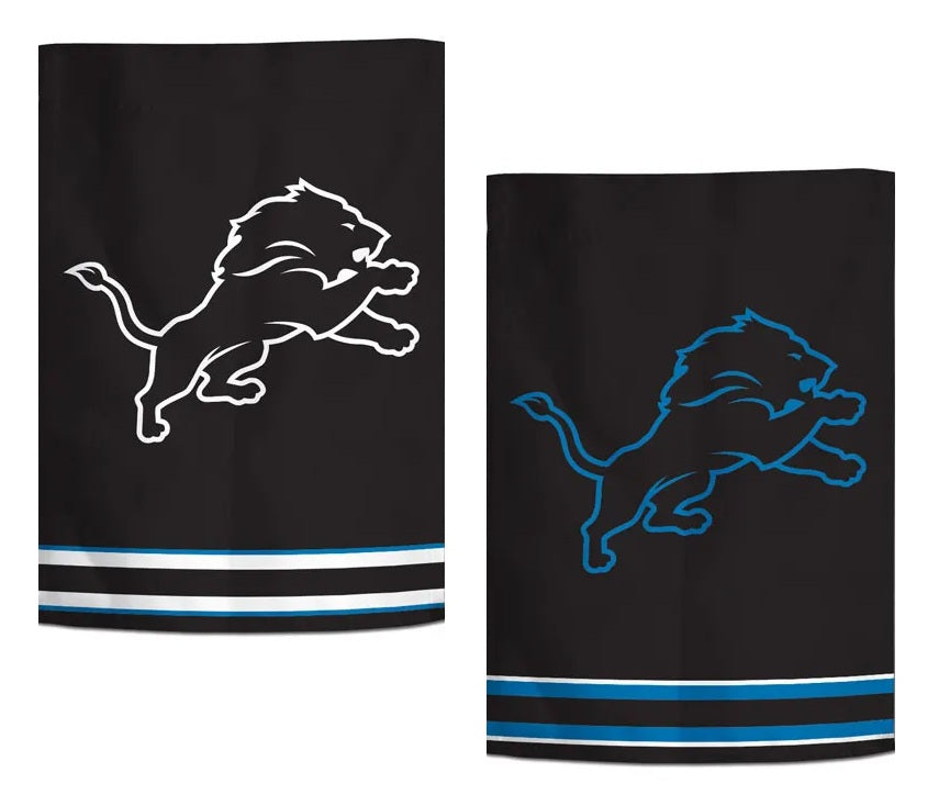 Detroit Lions 2 Sided Black Garden Flag
