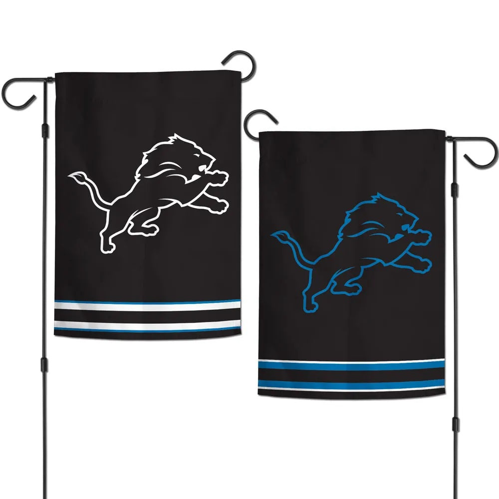 Detroit Lions 2 Sided Black Garden Flag