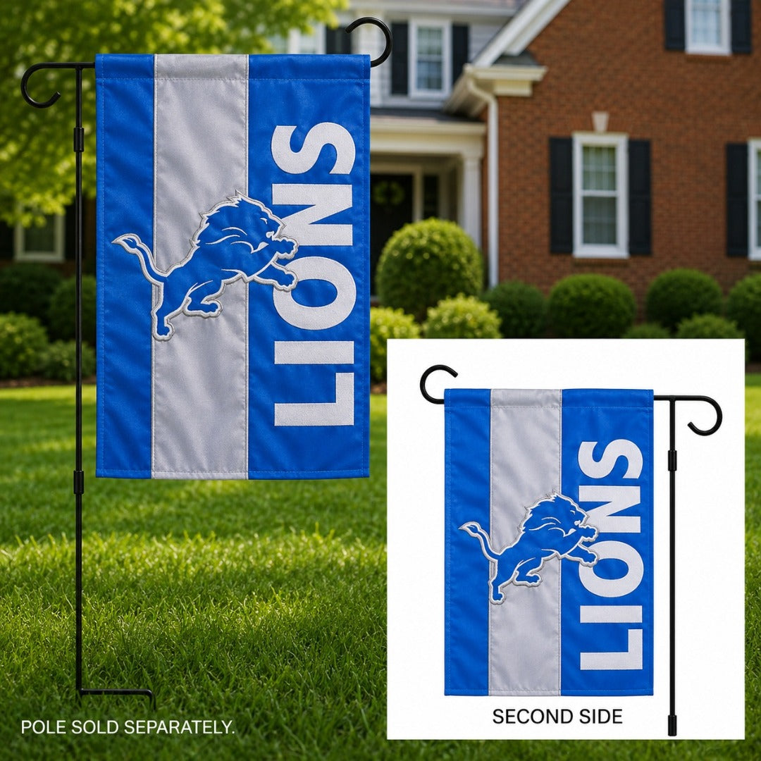 Detroit Lions 2 Sided Embellished Garden Flag