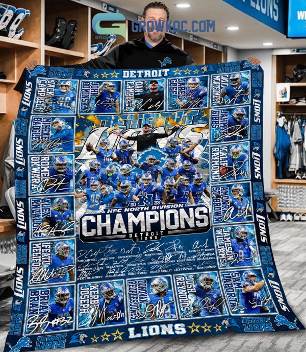 Detroit Lions 2023 NFC Champions Fleece Blanket Quilt